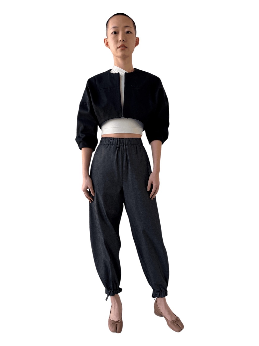 Hoi Bo Contoured Bolero Jacket in Brushed Black
